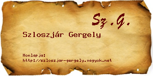 Szloszjár Gergely névjegykártya