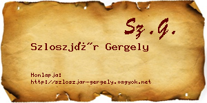 Szloszjár Gergely névjegykártya